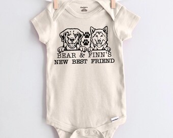 Personalized Gerber Onesie® | Onesie® For Baby | New Baby Gift with Your Dog's Breed Image & Name | Custom Onesie®