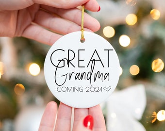 Christmas Ornaments, Great Grandma Announcement Gift, Personalized With Year, Christmas Gift For New Great Grandma
