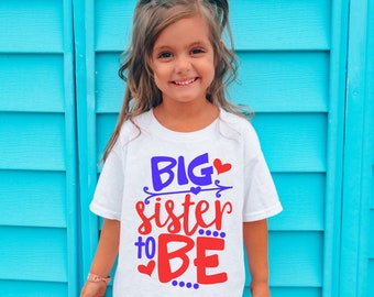 Big Sister Announcement Shirt, 4th Of July Shirt, Big Sister To Be tshirt