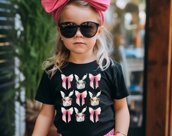 Easter Shirt, For Girls, Retro Easter Shirt, Easter Bunny Shirt, For Toddler Girls, Natural Kids Shirt