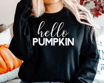 fall sweater, fall sweaters for women, pumpkin shirt, hello pumpkin sweatshirt, gift for women