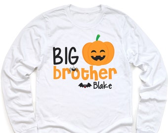 Big Brother shirt - Personalized Big Brother Shirt - Big Brother Shirt Announcement Halloween - Pumpkin Shirt For Big Brother