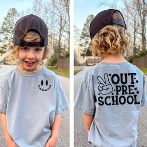 Preschool Graduation Shirt, With Name, Kids Comfort Colors® Tshirt, Graduation Gift, For Boys And Girls, Retro Shirt