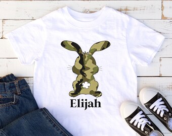 Easter Shirt For Boys, Personalized Easter Shirt For Boys, Boys Personalized Easter Shirt , Camo Easter Bunny shirts