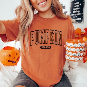 Fall Shirt, Trendy Fall Tshirt, Comfort Colors® Shirts,  Pumpkin Shirt, Retro Tees With Sayings, Clothing For Women