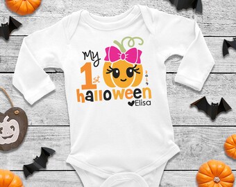First Halloween Outfit , personalized first halloween girl bodysuit 2022