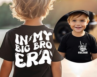 Big Brother Shirt - Comfort Colors® T-Shirt - In My Big Bro Era Top - Personalized with name - Gift For Big Brother Announcement