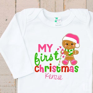 My First Christmas Shirt Gingerbread Baby LONG SLEEVE Bodysuit - Etsy