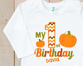 First Birthday Shirt , Personalized First Birthday Shirt , Pumpkin Birthday Shirt , Pumpkin First Birthday Shirt , pumpkin shirt