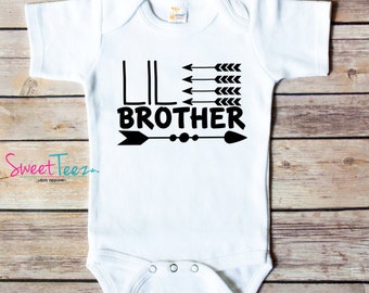 Little Sister Arrow Baby Bodysuit Lil Brother Arrow Bodysuit Shirt New Baby