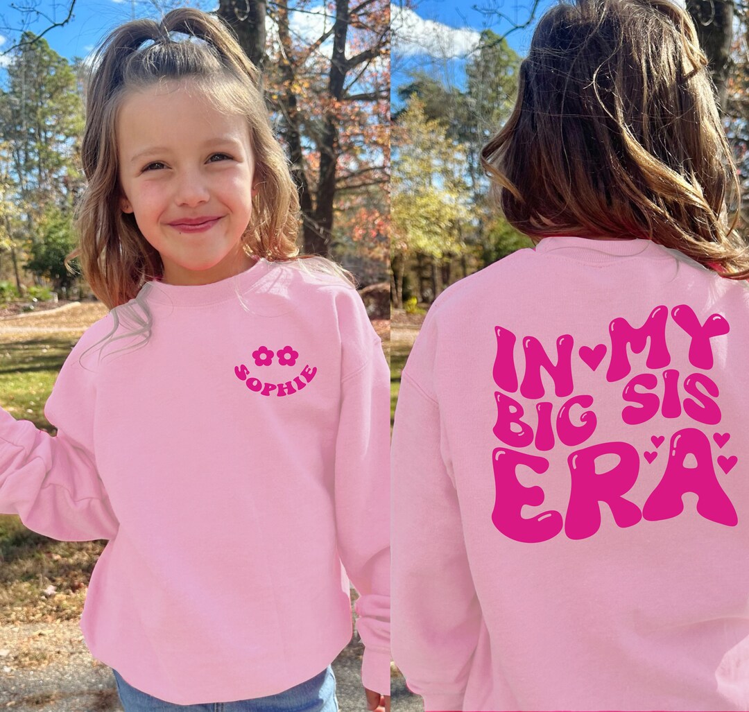 Big Sister Embroidered Sweatshirt - Pink