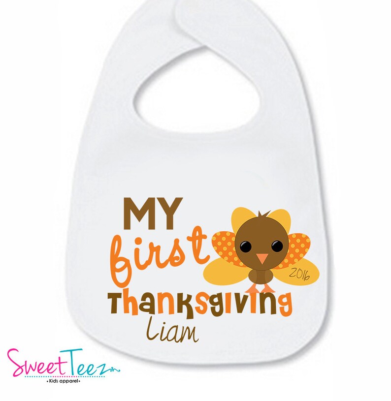My First Thanksgiving Bib Personalized First Thanksgiving Etsy
