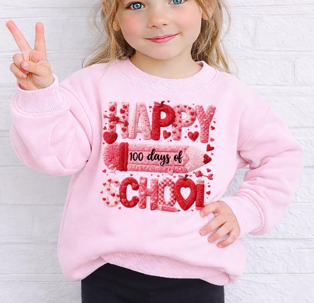 100 Days of School Shirt • Faux Yarn 100th Day Shirt • Valentine 100 ...
