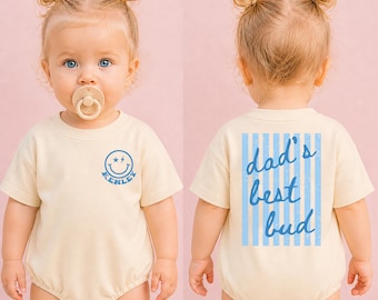 Baby First Father’s Day Outfit • Dad’s Best Bud Baby Bodysuit • Personalized Baby Name Onesie® • Trendy Bubble Romper • Baby Boy Girl Gift