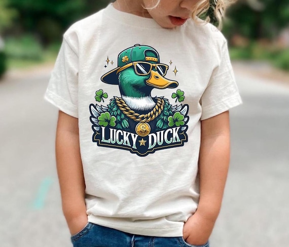 St Patrick's Day Shirt, For Boys, Shamrock Shirt, Lucky Duck Shirt For Toddler Boys, Boys St Patrick's Day Gift