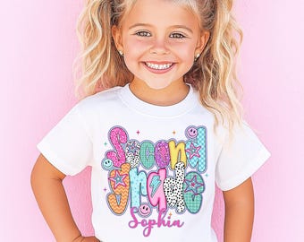 Personalized Second Grade Back to School Shirt: Retro Pink Girls T-Shirt