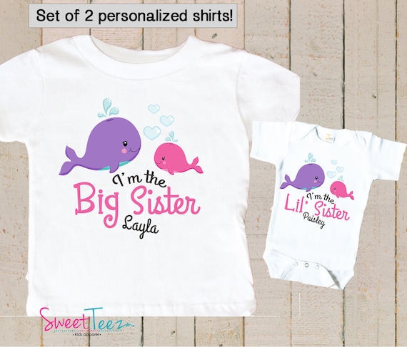 personalized big sister little sister shirts