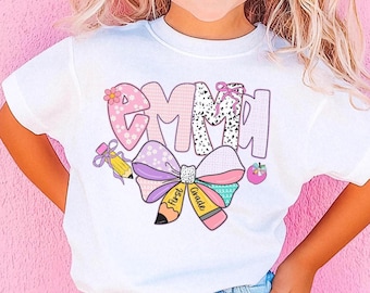 Personalized Back to School T-Shirt: Coquette Bow, Custom Grade