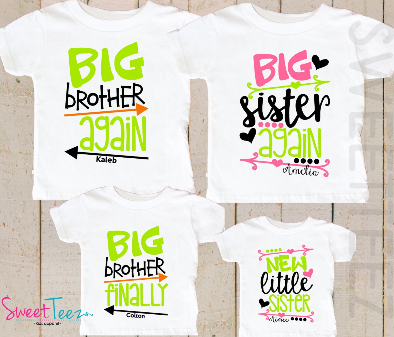 Shirt SET of Big Sister Again Big Brother Finally Little Sister