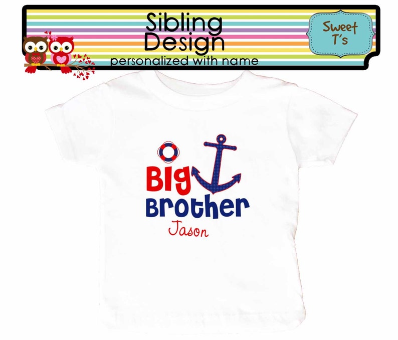Big Brother Nautical Shirt Big Sister Sibling Announcement - Etsy