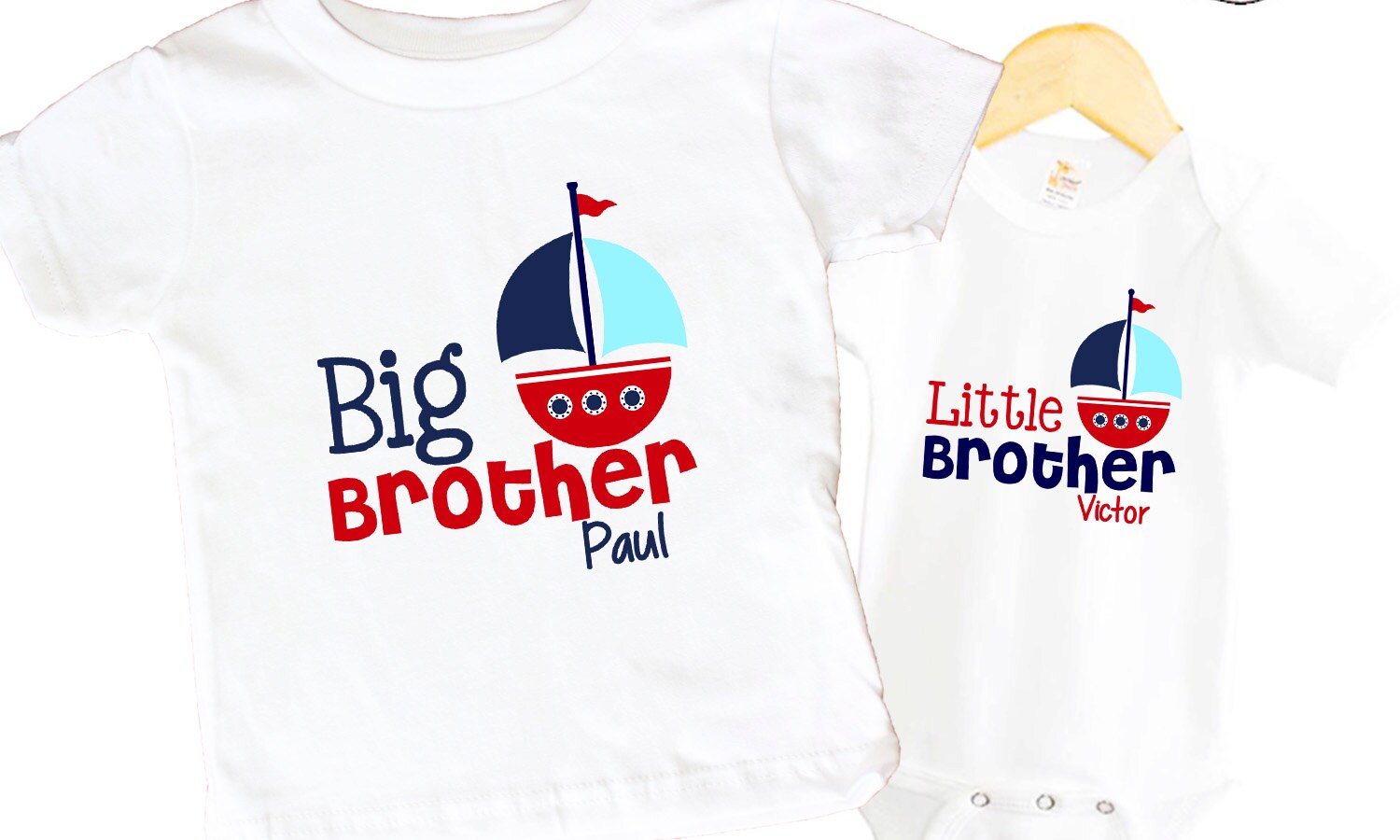 Big Brother Nautical Shirt SET Little Brother Sail Boat - Etsy