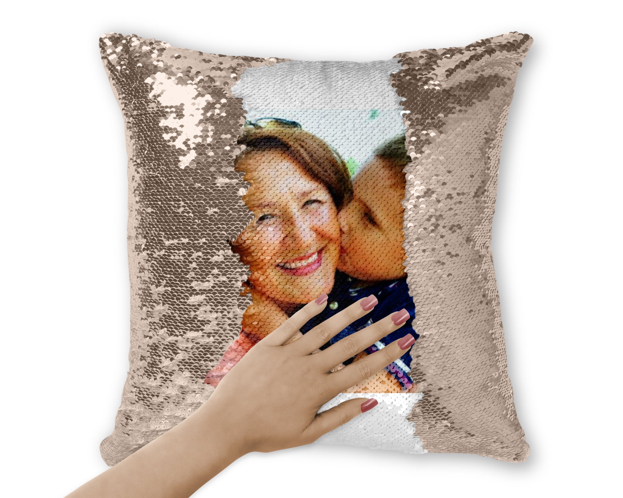 Custom Photo Pillow Personalized Photo Sequin Pillow Etsy UK