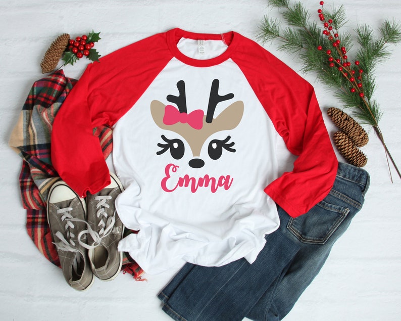 Christmas Shirt Girls Girls Christmas Shirt Personalized Etsy