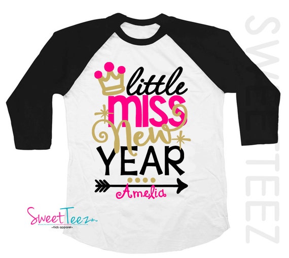 Custom Party Shop Baby Girls Little Miss New Years Eve Hoodie Pullover