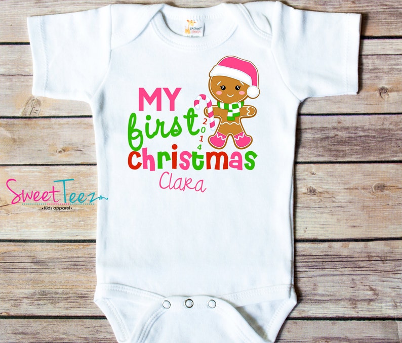 My First Christmas Shirt Gingerbread Man Baby Bodysuit - Etsy