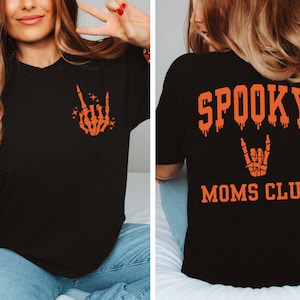 Trendy &#39;Spooky Moms Club&#39; shirt - Comfort Colors Women&#39;s T-Shirt - Halloween Shirts - Retro Inspired Tee - Fall Shirts