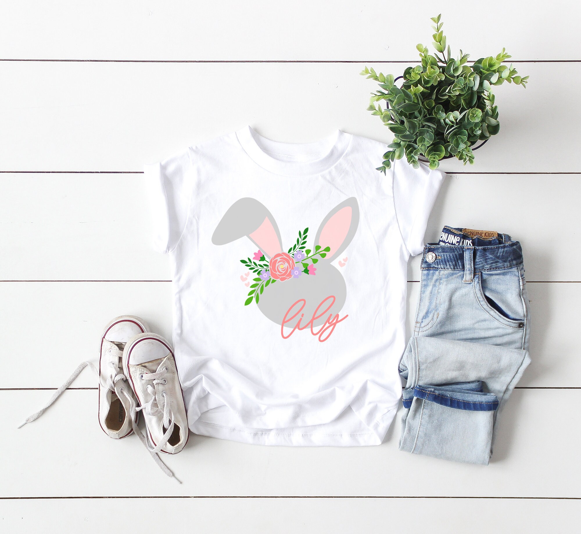 Easter Shirt for Girls Personalized Floral Easter Shirt for Etsy