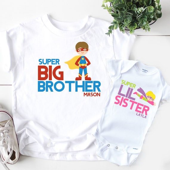 Superhero Super Big Brother Matching Sibling T-Shirts Superhero Super Big Brother Matching Sibling T-Shirts