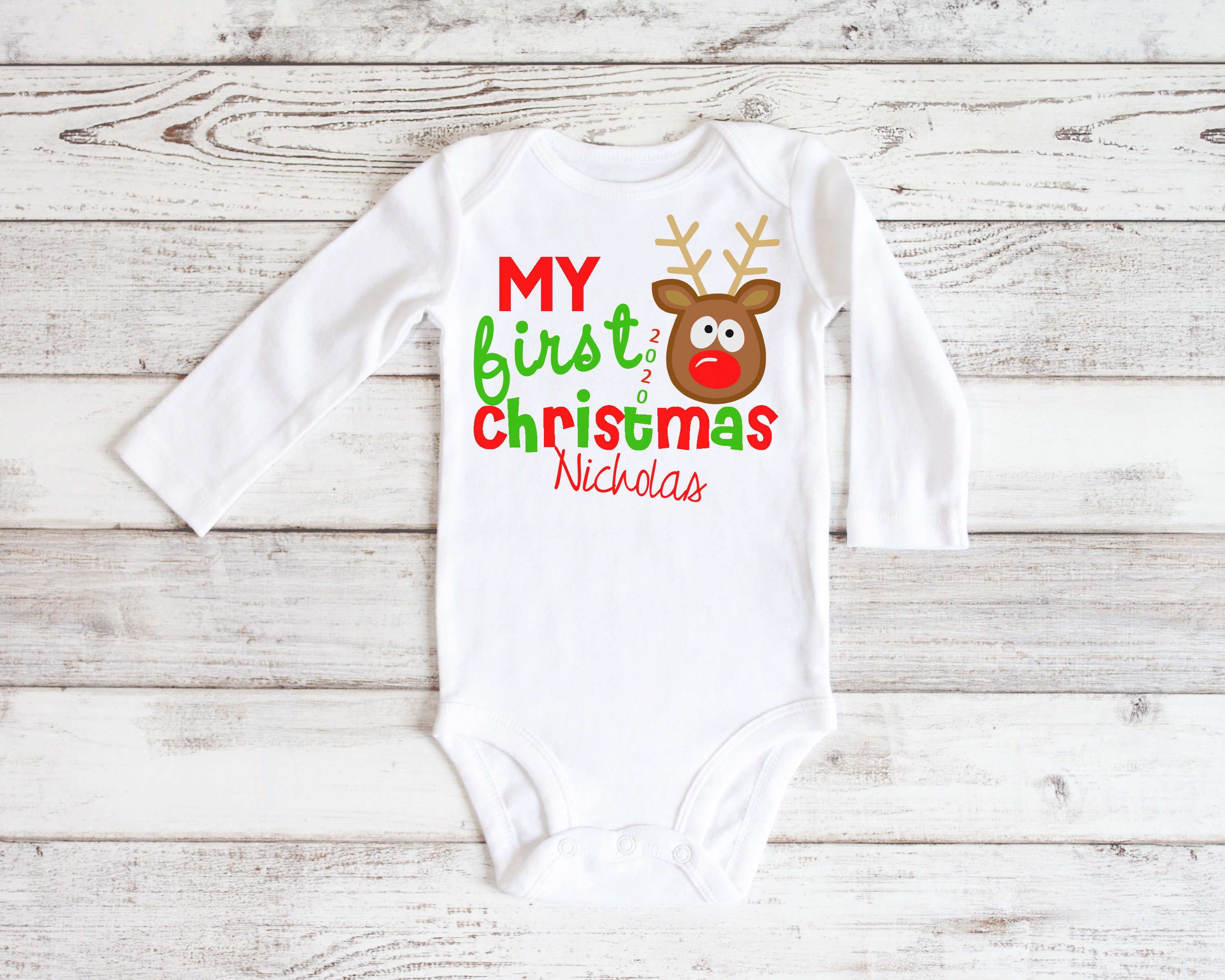 First Christmas Outfit First Christmas Shirt Personalized - Etsy Hong Kong