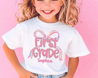 Coquette Bow First Grade Shirt: Trendy Back to School Tee