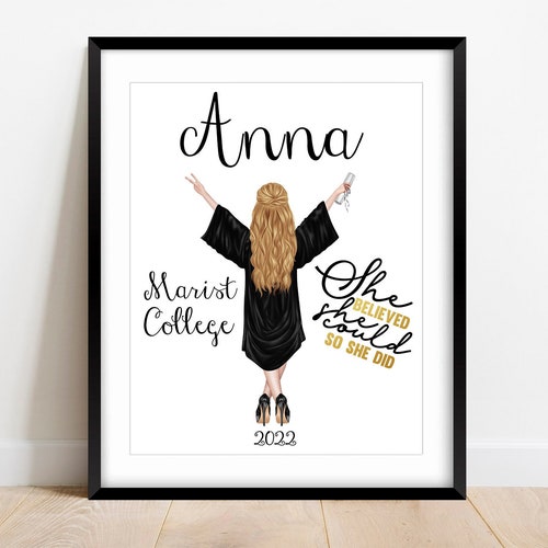 Custom Graduation Frame Personalized Graduation Gift for Her Etsy