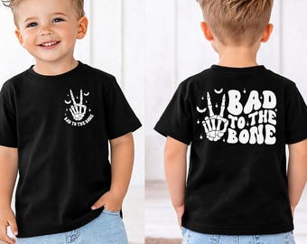 Toddler Halloween Shirt • Boys Halloween Shirt • Bad to the Bone Shirt • Skeleton Halloween Tee • Kids Halloween Shirt • Spooky Season Tee