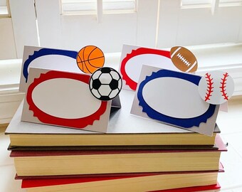 All Star Sports Birthday Party Food Tent Labels, Baseball basketball soccer football all star sports food food tents, sports team party