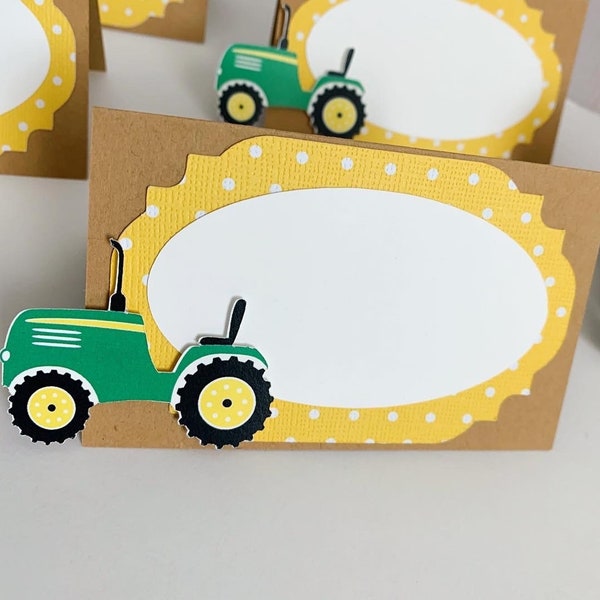 tractor birthday decorations, tractor place cards, tractor birthday decorations, tractor barnyard birthday, tractor baby shower