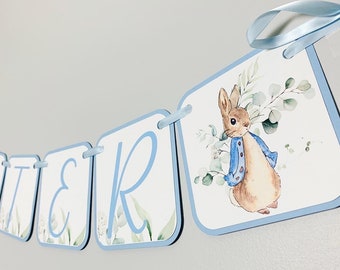 Peter Rabbit Birthday Decorations, Peter Rabbit Baby Shower Decorations, Peter Rabbit Custom Phrase Banner, Storybook Birthday, Personalized