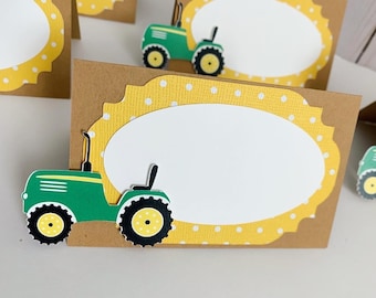 tractor birthday decorations, tractor place cards, tractor birthday decorations, tractor barnyard birthday, tractor baby shower