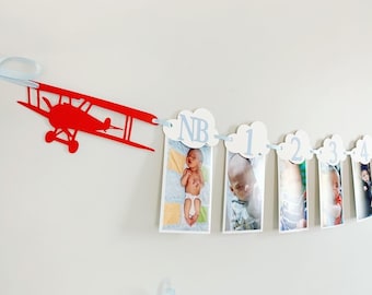 time flies first birthday, biplane decorations, vintage airplane birthday decorations, time flies photo banner, pilot, airplane baby shower