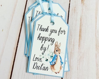 Peter Rabbit Birthday, Peter Rabbit Baby Shower Decorations, Peter Rabbit Favor Tags, Easter Birthday, Easter Baby Shower, Personalized
