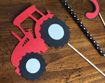 red tractor birthday decorations*tractor party decorations*tractor centerpieces*barnyard birthday*farm animals birthday*red tractor decor