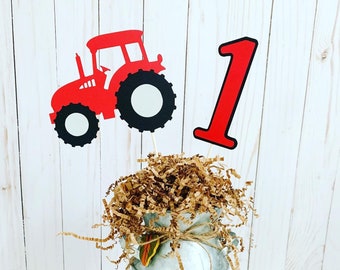 red tractor birthday decorations*tractor party decorations*tractor centerpieces*barnyard birthday*farm animals birthday*red tractor decor