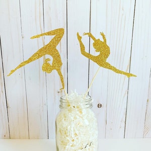 gymnastics birthday decorations, glitter gymnastics, tumbling birthday decorations, gymnastics birthday banner, gymnasts centerpiece, dance