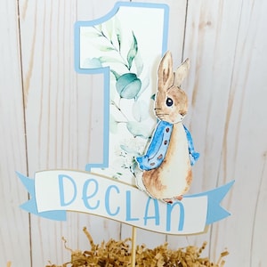 Peter Rabbit Cake Topper, Peter Rabbit Birthday Decor, Peter Rabbit Baby Shower Supplies, Easter Birthday, Pink Peter Rabbit, Personalized
