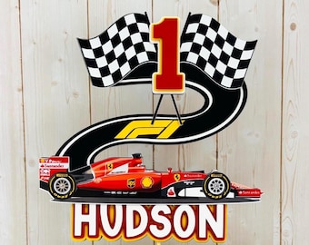 Ferrari Racing Cake Topper, Formula One Birthday Party Decor