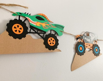 Monster Truck Birthday Decorations, Monster Truck Banner, Monster Truck Rally, Monster Jam, Grave Digger El Toro Loco Dragon Megalodon