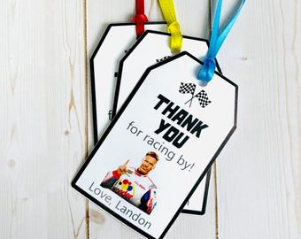 Talladega Nights Party Favor Tags, Ricky Bobby Birthday, If You Ain't First, You're Last,  Personalized