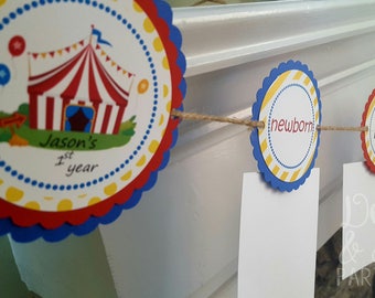 carnival theme birthday * circus themed party * circus monthly photo banner * circus first birthday * carnival first birthday *circus party